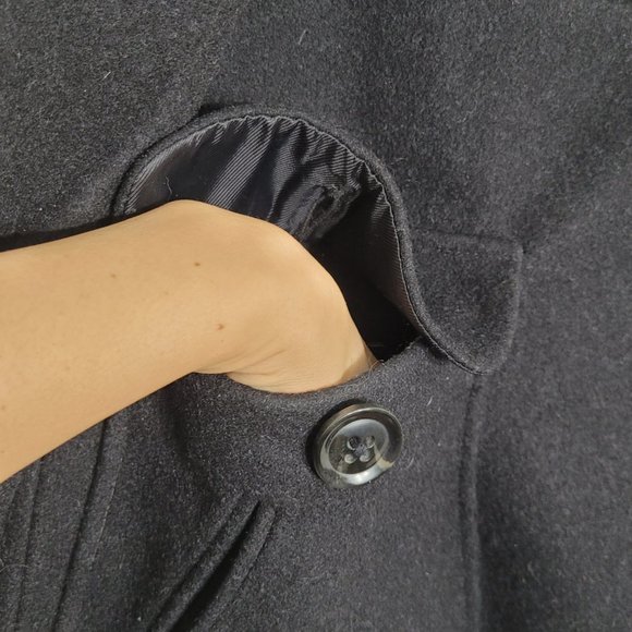 Gap Wool Blend Double Breasted Peacoat Jacket Lined Pockets Collard Classic XS - Picture 3 of 10